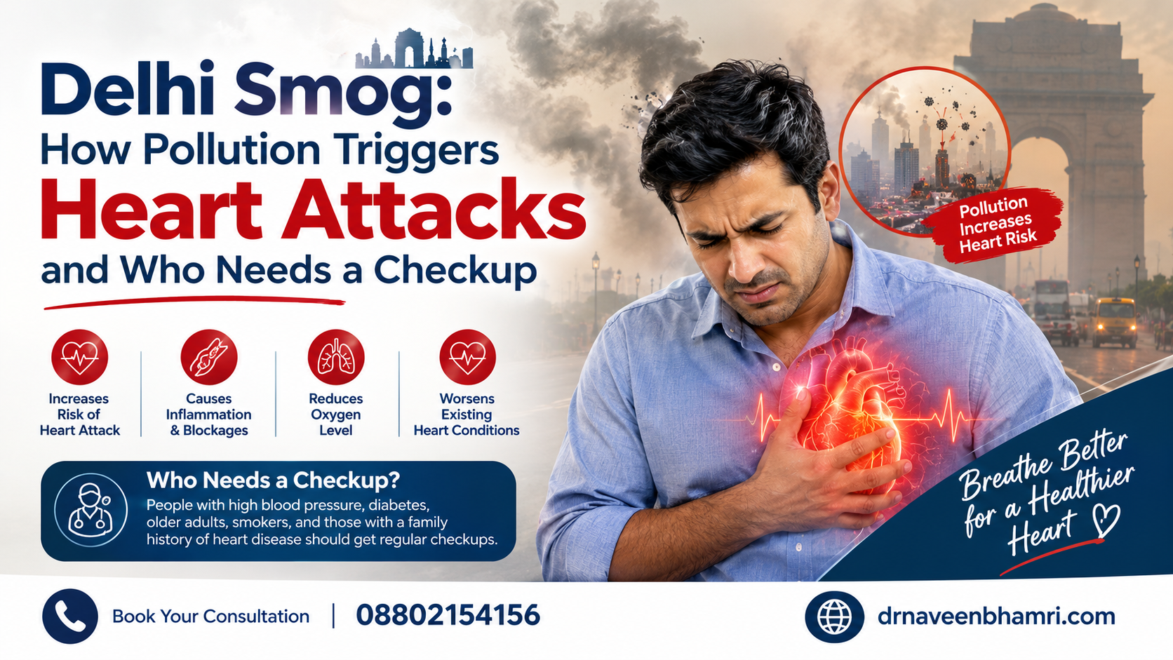 Delhi Smog: How Pollution Triggers Heart Attacks and Who Needs a Checkup